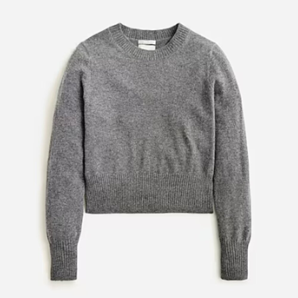 J. Crew Cashmere Shrunken Cashmere Sweater | Heather Charcoal | Medium